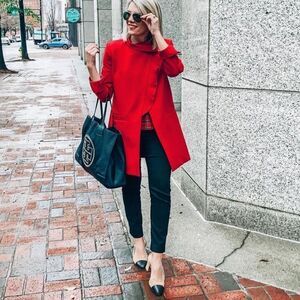 Cabi Red Houndstooth Celebration Coat